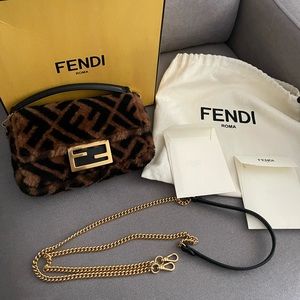 Fendi Shearling Mini Baguette